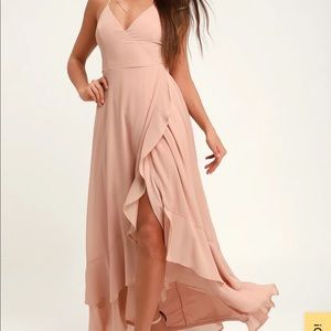 Lulus high low light pink dress, BNWT, XS